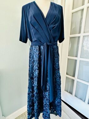 Alex Evenings Midnight Blue Long Sleeve Dress